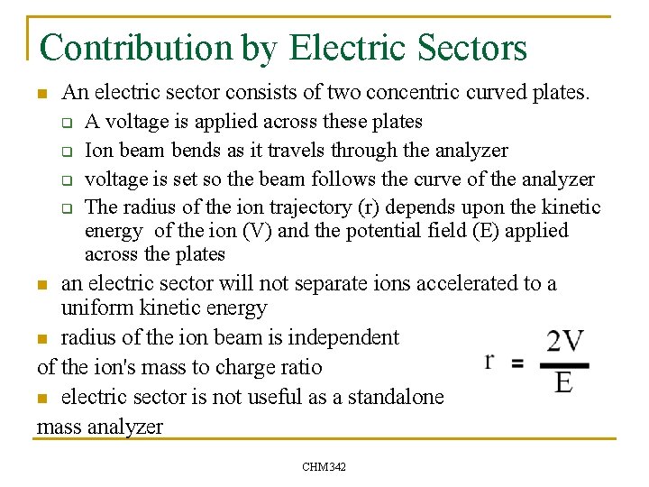 Contribution by Electric Sectors An electric sector consists of two concentric curved plates. q