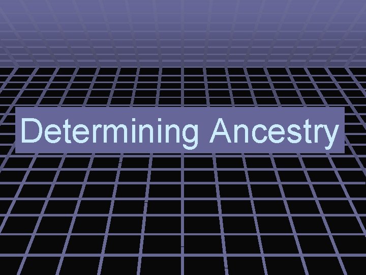 Determining Ancestry 