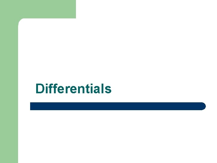 Differentials 