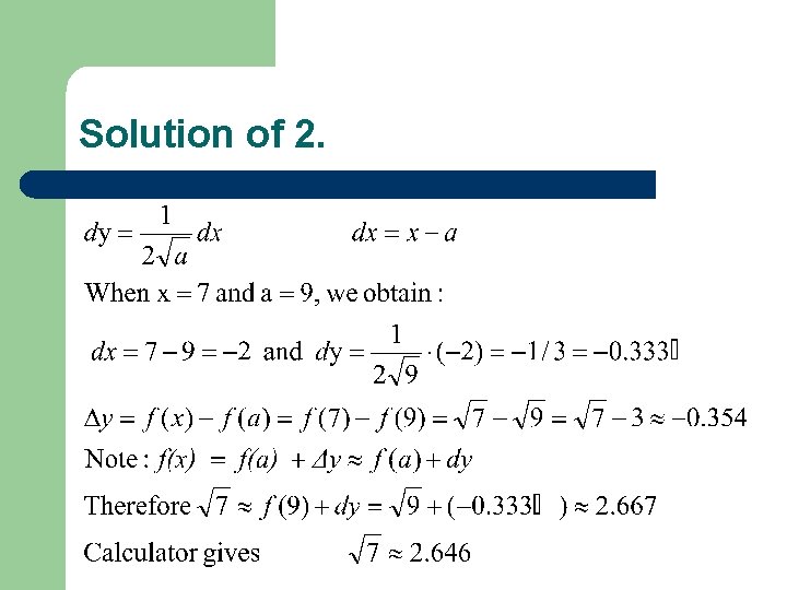 Solution of 2. 