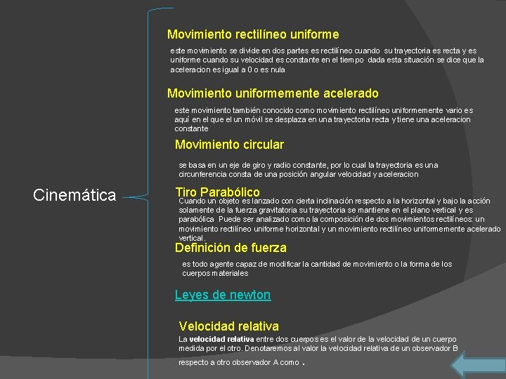 Movimiento rectilíneo uniforme este movimiento se divide en dos partes es rectilíneo cuando su