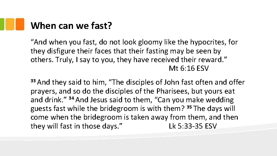 When can we fast? “And when you fast, do not look gloomy like the