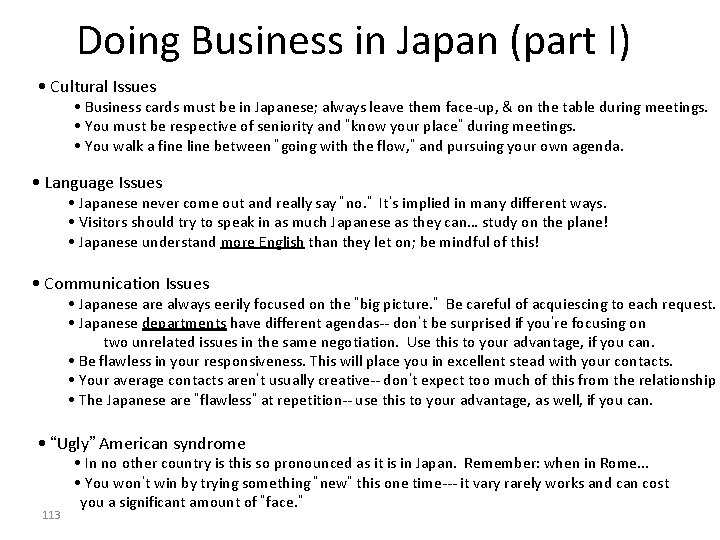 Doing Business in Japan (part I) • Cultural Issues • Business cards must be Doing Business in Japan (part I) • Cultural Issues • Business cards must be