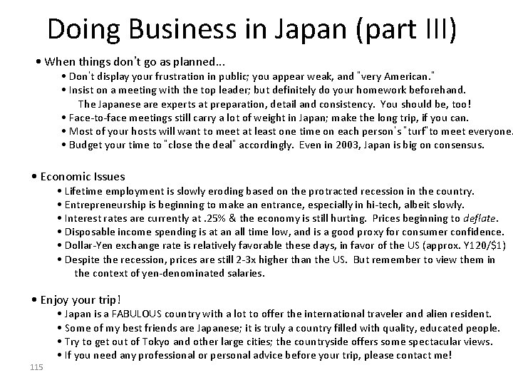 Doing Business in Japan (part III) • When things don’t go as planned. . Doing Business in Japan (part III) • When things don’t go as planned. .