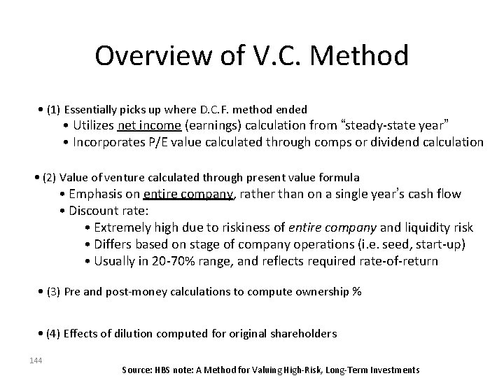 Overview of V. C. Method • (1) Essentially picks up where D. C. F. Overview of V. C. Method • (1) Essentially picks up where D. C. F.