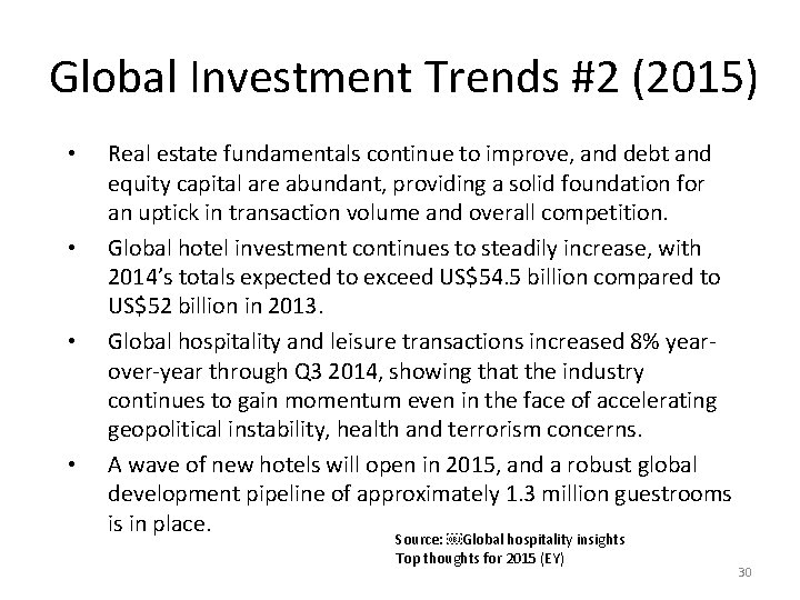 Global Investment Trends #2 (2015) • • Real estate fundamentals continue to improve, and Global Investment Trends #2 (2015) • • Real estate fundamentals continue to improve, and