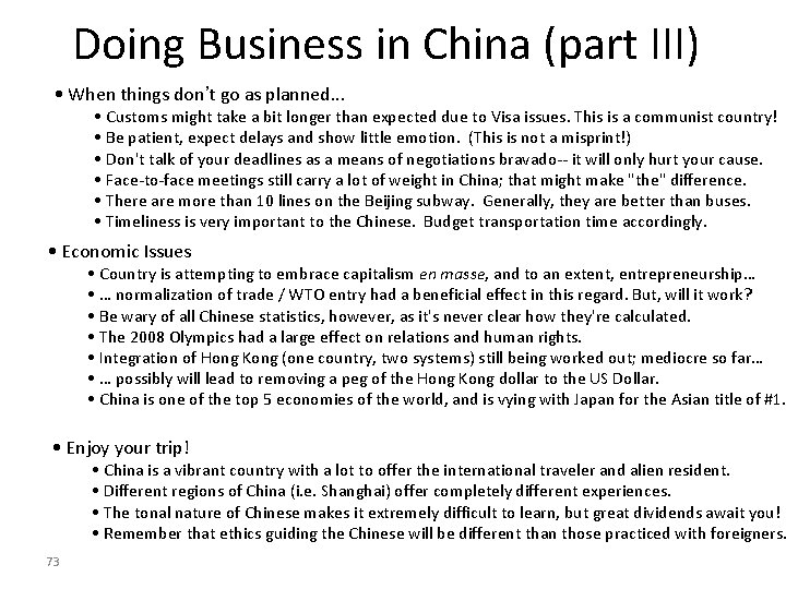 Doing Business in China (part III) • When things don’t go as planned. . Doing Business in China (part III) • When things don’t go as planned. .