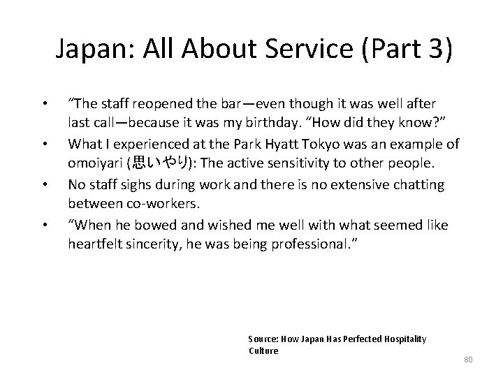 Japan: All About Service (Part 3) • • “The staff reopened the bar—even though Japan: All About Service (Part 3) • • “The staff reopened the bar—even though