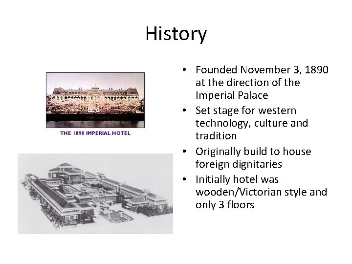 History • Founded November 3, 1890 at the direction of the Imperial Palace • History • Founded November 3, 1890 at the direction of the Imperial Palace •