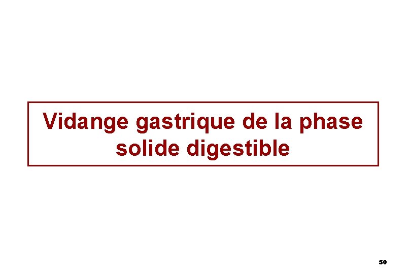 Vidange gastrique de la phase solide digestible 50 