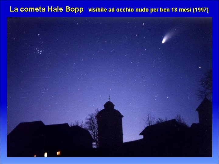 La cometa Hale Bopp visibile ad occhio nudo per ben 18 mesi (1997) 
