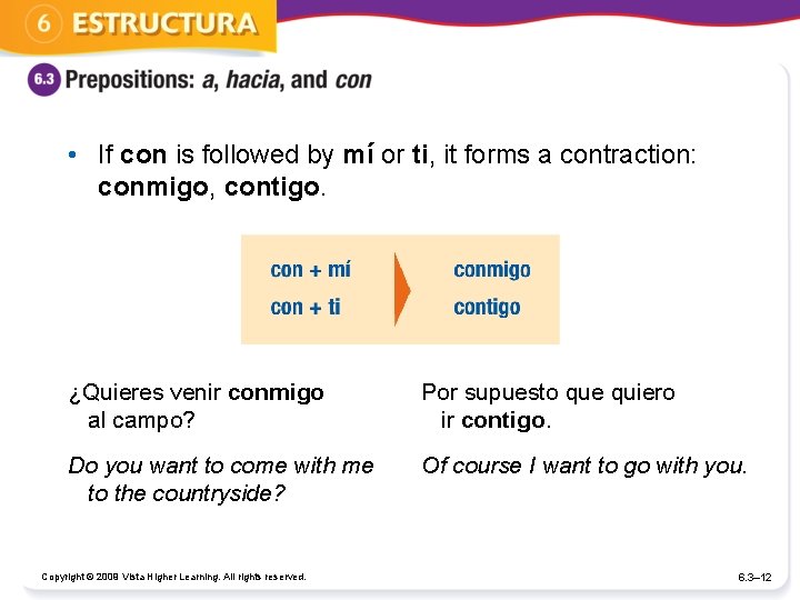  • If con is followed by mí or ti, it forms a contraction: