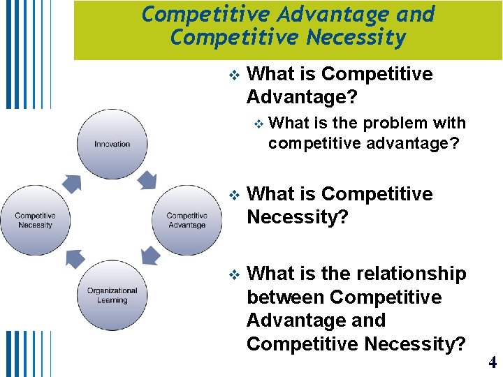 Competitive Advantage and Competitive Necessity v What is Competitive Advantage? v What is the