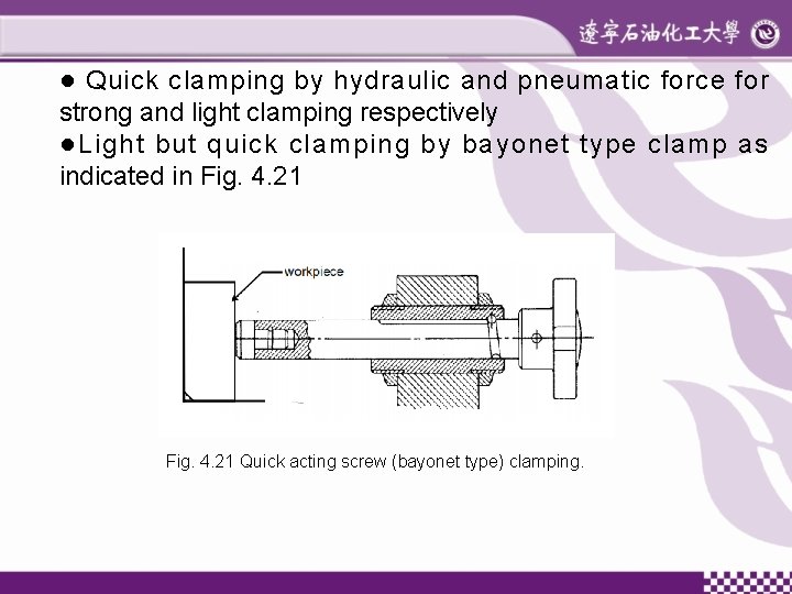 ● Quick clamping by hydraulic and pneumatic force for strong and light clamping respectively