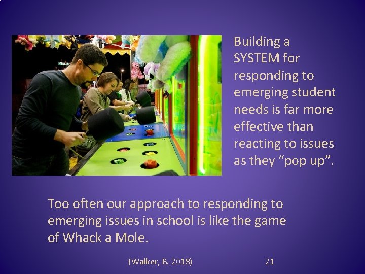 Building a SYSTEM for responding to emerging student needs is far more effective than