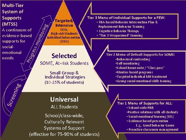 Pro tor oni gre ss m A continuum of evidence-based supports for socialemotional needs