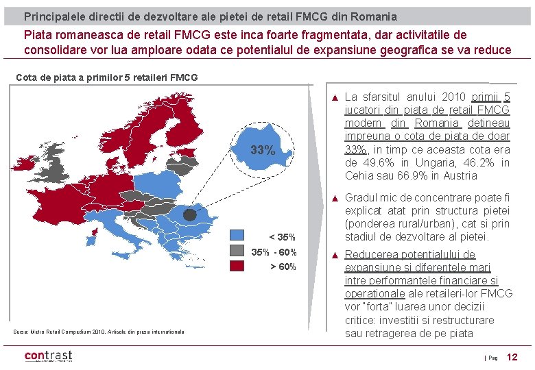 Principalele directii de dezvoltare ale pietei de retail FMCG din Romania Piata romaneasca de