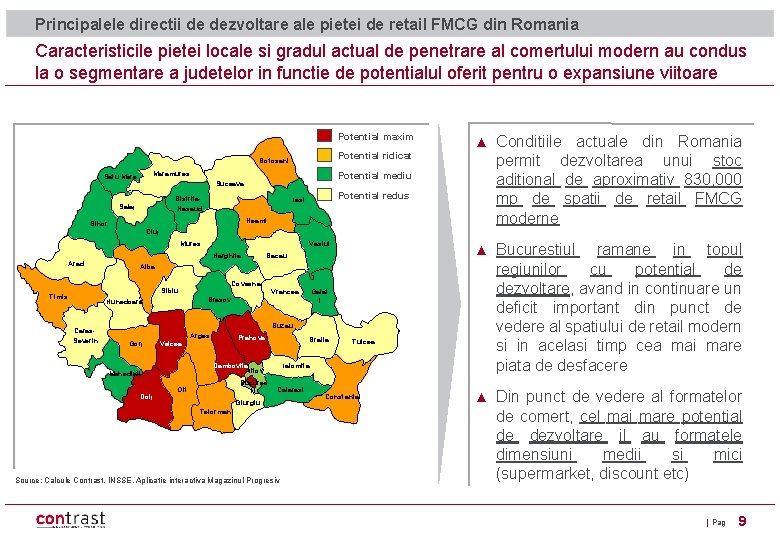 Principalele directii de dezvoltare ale pietei de retail FMCG din Romania Caracteristicile pietei locale