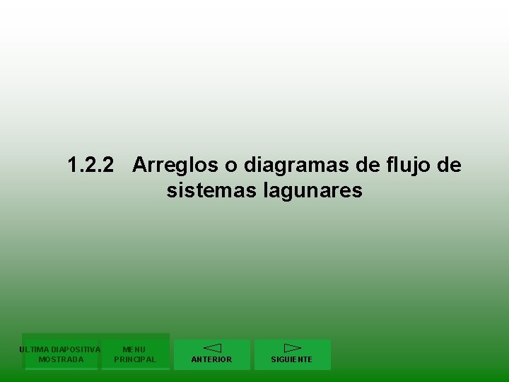 1. 2. 2 Arreglos o diagramas de flujo de sistemas lagunares ULTIMA DIAPOSITIVA MOSTRADA