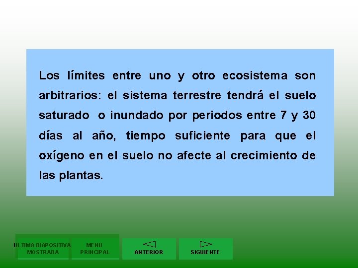 Los límites entre uno y otro ecosistema son arbitrarios: el sistema terrestre tendrá el