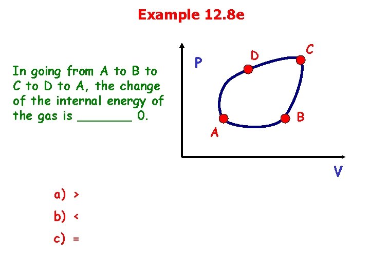 Example 12. 8 e In going from A to B to C to D