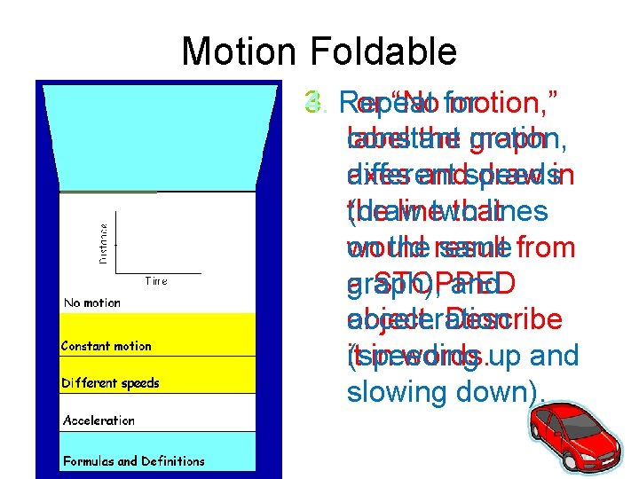 Motion Foldable 3. For 4. Repeat “No for motion, ” label the motion, constant