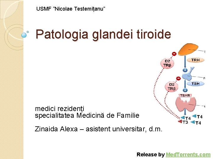 USMF ”Nicolae Testemițanu” Patologia glandei tiroide medici rezidenți specialitatea Medicină de Familie Zinaida Alexa