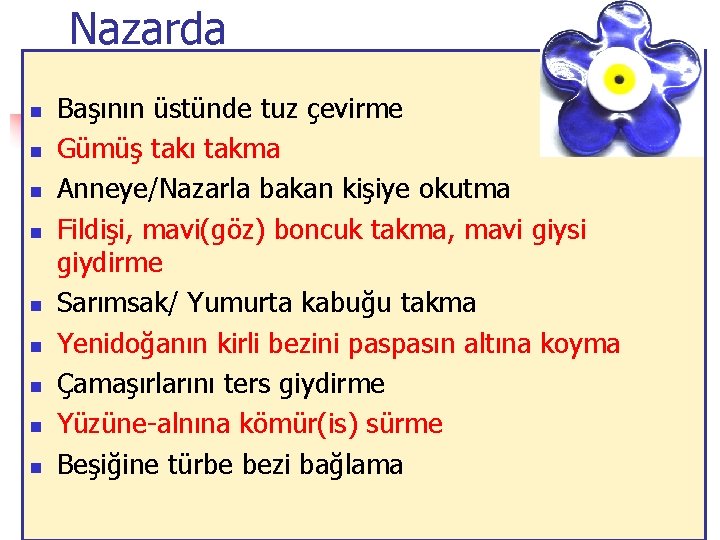 Nazarda n n n n n Başının üstünde tuz çevirme Gümüş takı takma Anneye/Nazarla