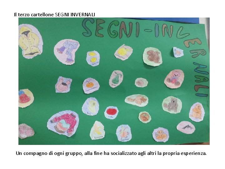 Il terzo cartellone SEGNI INVERNALI Un compagno di ogni gruppo, alla fine ha socializzato Il terzo cartellone SEGNI INVERNALI Un compagno di ogni gruppo, alla fine ha socializzato