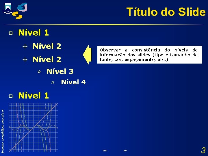 Título do Slide ° Nível 1 ± Nível 2 ² Nível 3 ³ {joseana,