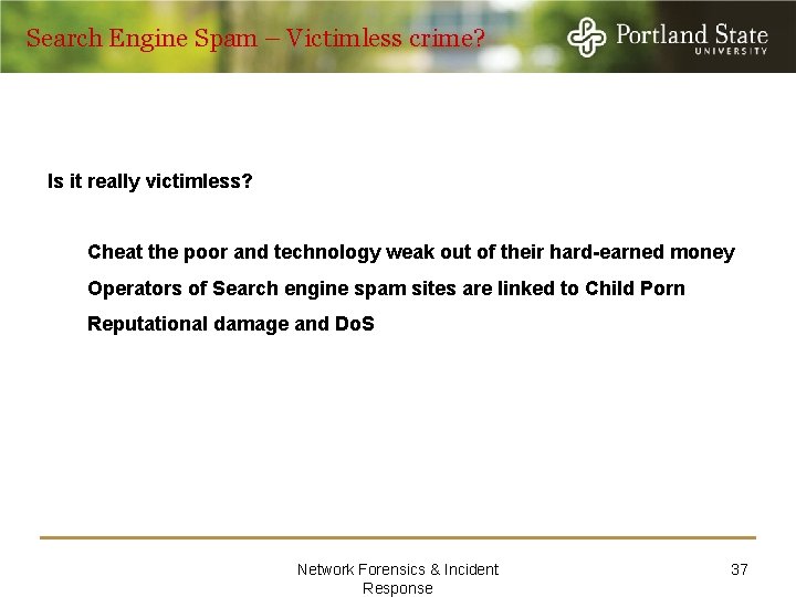 Search Engine Spam – Victimless crime? Is it really victimless? Cheat the poor and