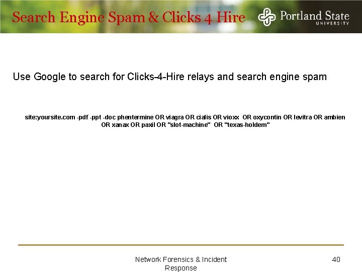 Search Engine Spam & Clicks 4 Hire Use Google to search for Clicks-4 -Hire