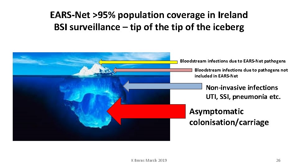 EARS-Net >95% population coverage in Ireland BSI surveillance – tip of the iceberg Bloodstream