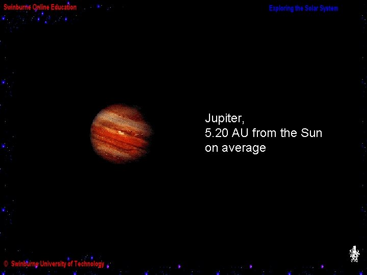 Jupiter, 5. 20 AU from the Sun on average 