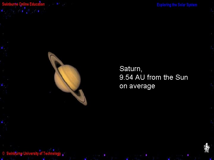 Saturn, 9. 54 AU from the Sun on average 