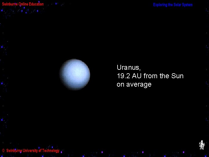 Uranus, 19. 2 AU from the Sun on average 