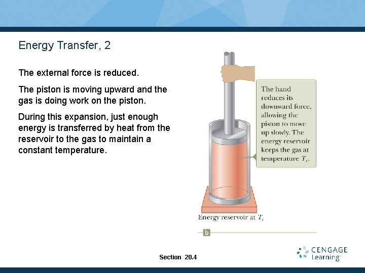 Energy Transfer, 2 The external force is reduced. The piston is moving upward and