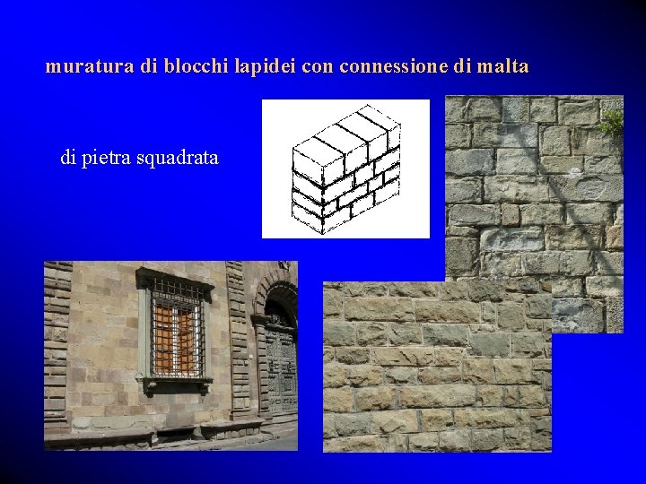 muratura di blocchi lapidei connessione di malta di pietra squadrata 