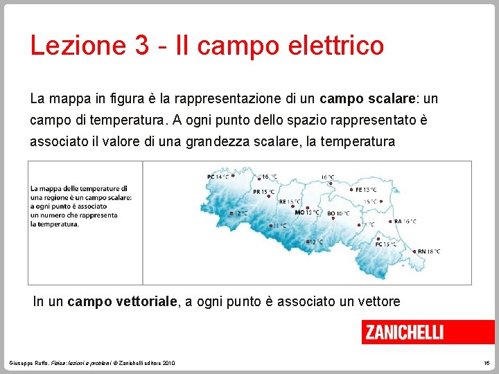 Lezione 3 - Il campo elettrico La mappa in figura è la rappresentazione di