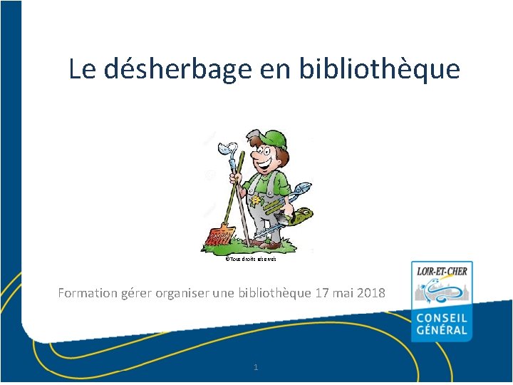 Le désherbage en bibliothèque ©Tous droits réservés Formation gérer organiser une bibliothèque 17 mai