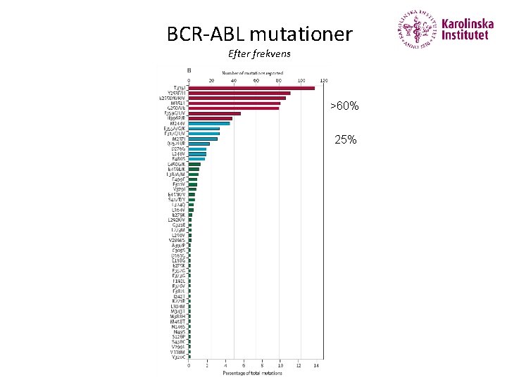 BCR-ABL mutationer Efter frekvens >60% 25% 