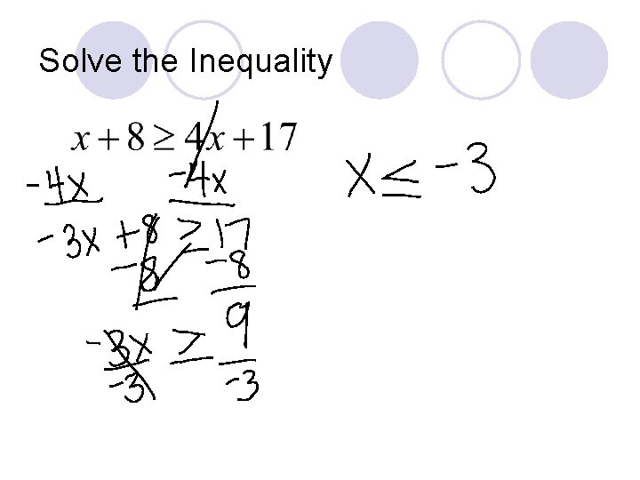 Solve the Inequality 