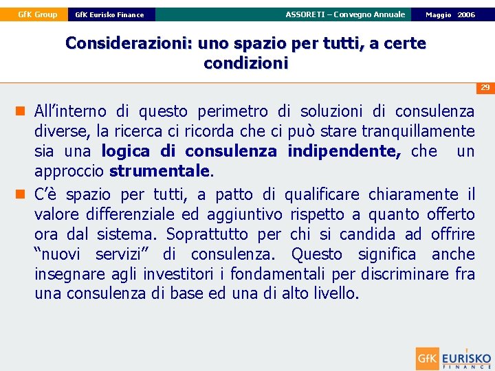 Gf. K Group Gf. K Eurisko Finance ASSORETI – Convegno Annuale 22 Maggio Febbraio