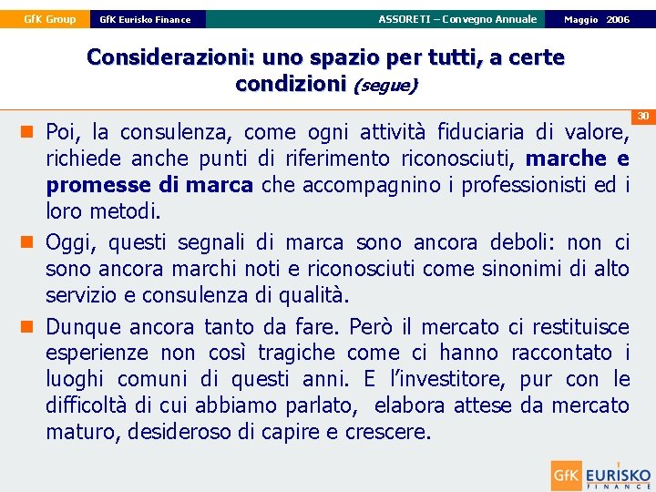 Gf. K Group Gf. K Eurisko Finance ASSORETI – Convegno Annuale 22 Maggio Febbraio