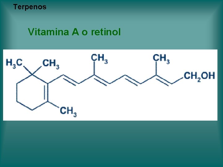 Terpenos Vitamina A o retinol Terpenos Vitamina A o retinol