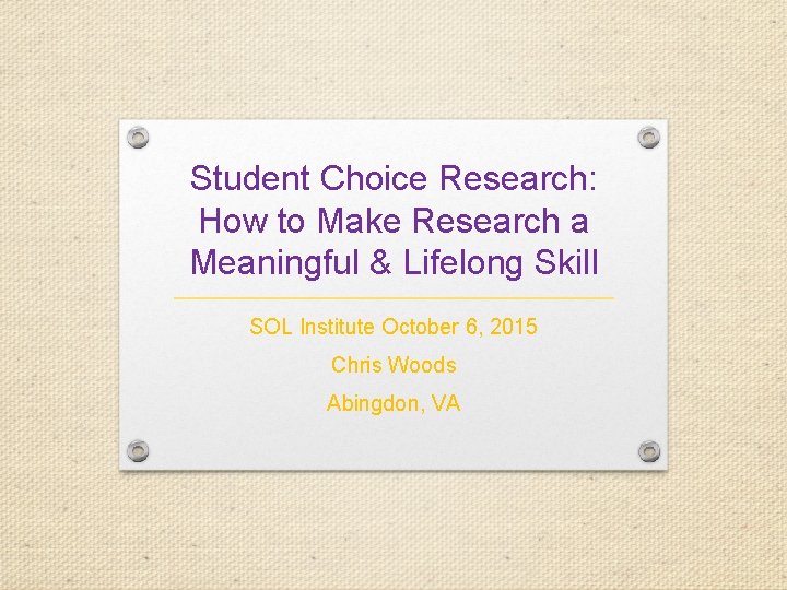 Student Choice Research How to Make Research a