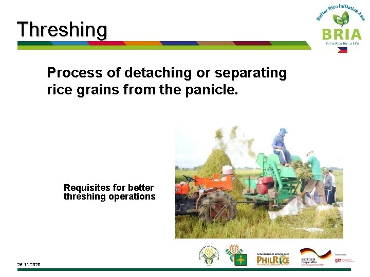 Linseed Threshing Process MODULE 12 Harvest and Postharvest Technologies 26 11