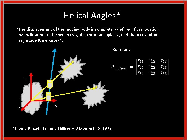 Helical Angles* “The displacement of the moving body is completely defined if the location Helical Angles* “The displacement of the moving body is completely defined if the location