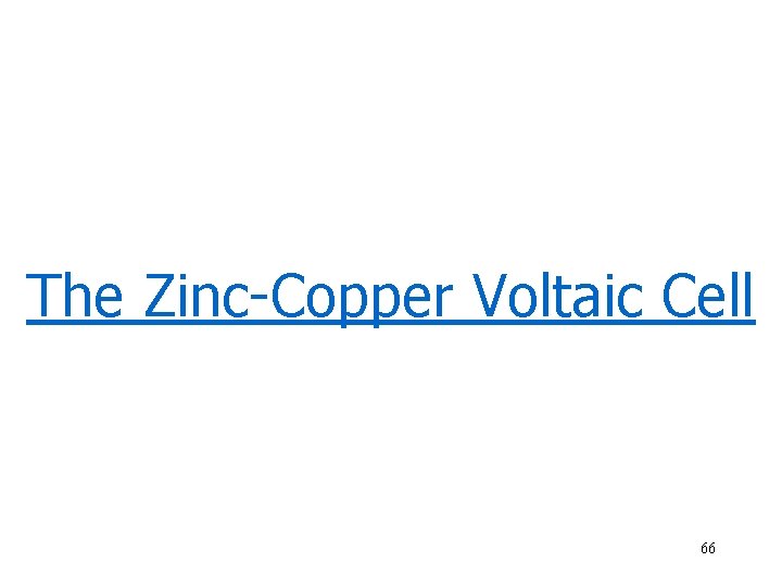 The Zinc-Copper Voltaic Cell 66 