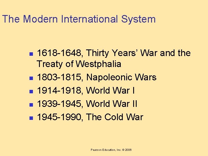 The Modern International System n n n 1618 -1648, Thirty Years’ War and the